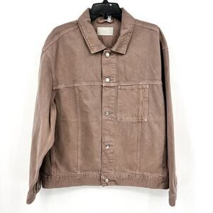 EVERLANE Unisex The Everyone Denim Jacket Large Brown Clay Mocha Wash NWT